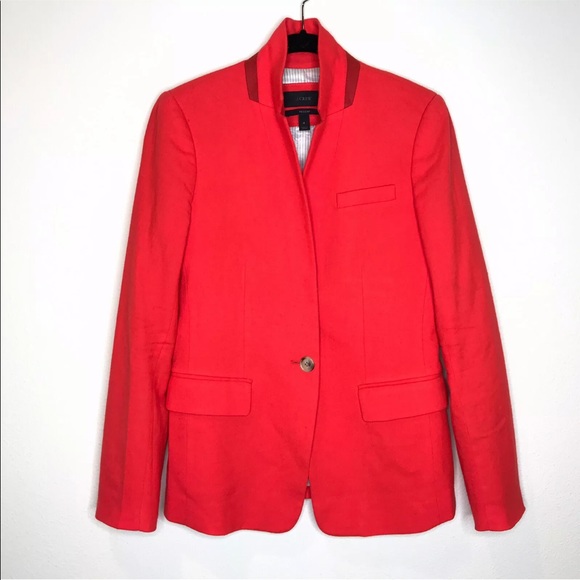 J. Crew Jackets & Blazers - J Crew Bright Orange Red Regent Blazer Wool
